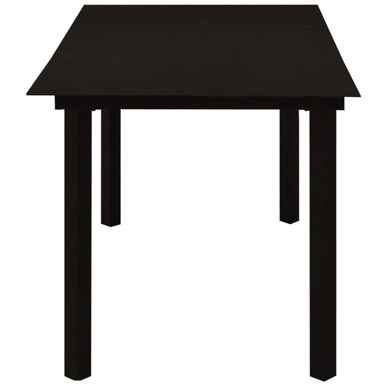 Afuera Living 7-Piece Dining Set in Black Glass/Powder-Coated Steel/PVC Rattan