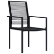Afuera Living 7-Piece Dining Set in Black Glass/Powder-Coated Steel/PVC Rattan