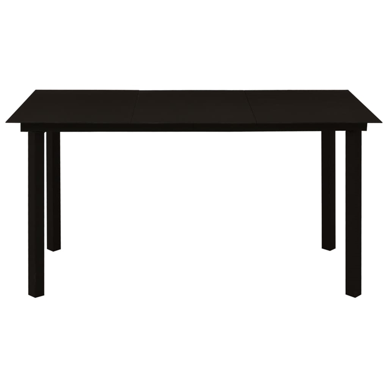 Afuera Living 7-Piece Dining Set in Black Glass/Powder-Coated Steel/PVC Rattan