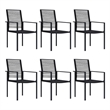 Afuera Living 7-Piece Dining Set in Black Glass/Powder-Coated Steel/PVC Rattan
