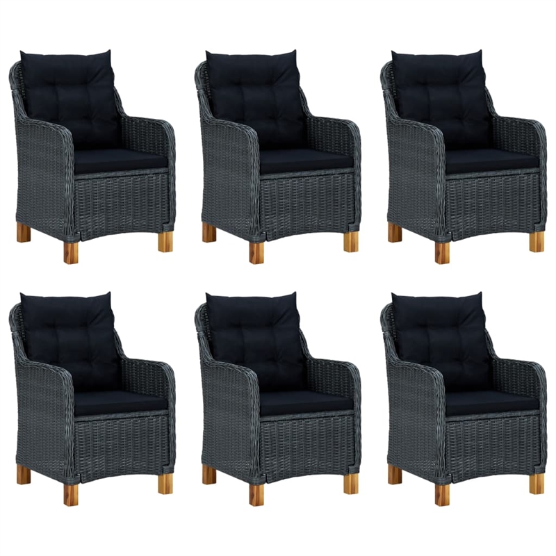 Afuera Living Outdoor Dining Set in Dark Gray Rattan Large Outdoor Dining Set