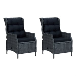 Afuera Living Outdoor Dining Set in Dark Gray Rattan Large Outdoor Dining Set