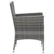 Afuera Living Dining Set in Gray with Rattan/Tempered Glass/Powder-Coated Steel