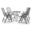 Afuera Living Expanded Metal Mesh Compact Foldable Dining Set in Charcoal/Gray