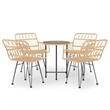 Afuera Living Poly Rattan Medium Ergonomic Garden Dining Set in Black