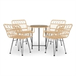 Afuera Living Poly Rattan Medium Ergonomic Garden Dining Set in Black