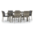 Afuera Living PE Rattan 7 Piece Set Modular Garden Dining Set in Gray