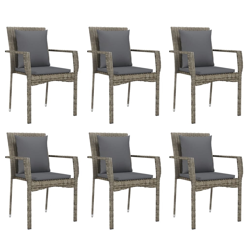 Afuera Living PE Rattan 7 Piece Set Modular Garden Dining Set in Gray