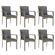 Afuera Living PE Rattan 7 Piece Set Modular Garden Dining Set in Gray