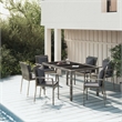 Afuera Living PE Rattan 7 Piece Set Modular Garden Dining Set in Gray
