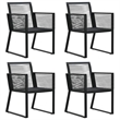 Afuera Living PVC Rattan 5 Piece Ergonomic Garden Dining Set in Black