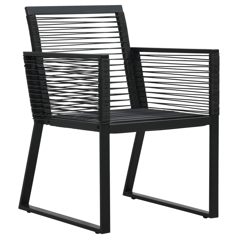 Afuera Living PVC Rattan 5 Piece Ergonomic Garden Dining Set in Black