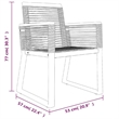 Afuera Living PVC Rattan 5 Piece Ergonomic Garden Dining Set in Black