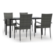 Afuera Living PE Rattan/Powder-Coated Steel Garden Dining Set in Gray