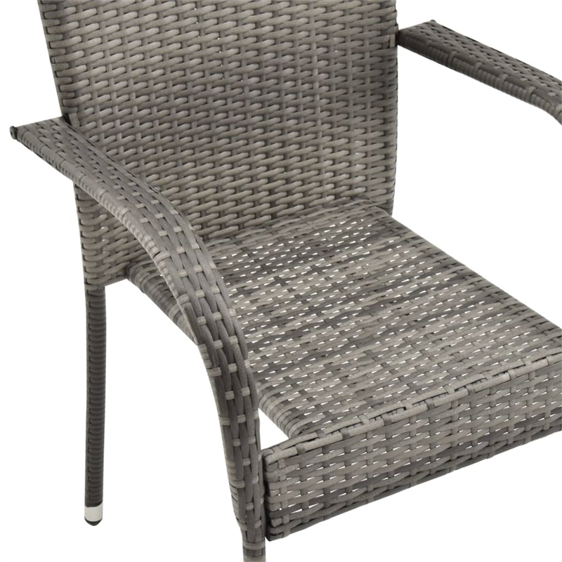 Afuera Living PE Rattan/Powder-Coated Steel Garden Dining Set in Gray