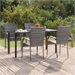 Afuera Living PE Rattan/Powder-Coated Steel Garden Dining Set in Gray