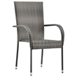 Afuera Living PE Rattan/Powder-Coated Steel Garden Dining Set in Gray
