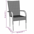 Afuera Living PE Rattan/Powder-Coated Steel Garden Dining Set in Gray