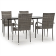 Afuera Living PE Rattan&Powder-Coated Steel Garden Dining Set in Gray