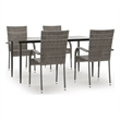 Afuera Living PE Rattan&Powder-Coated Steel Garden Dining Set in Gray