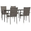 Afuera Living PE Rattan&Powder-Coated Steel Garden Dining Set in Gray