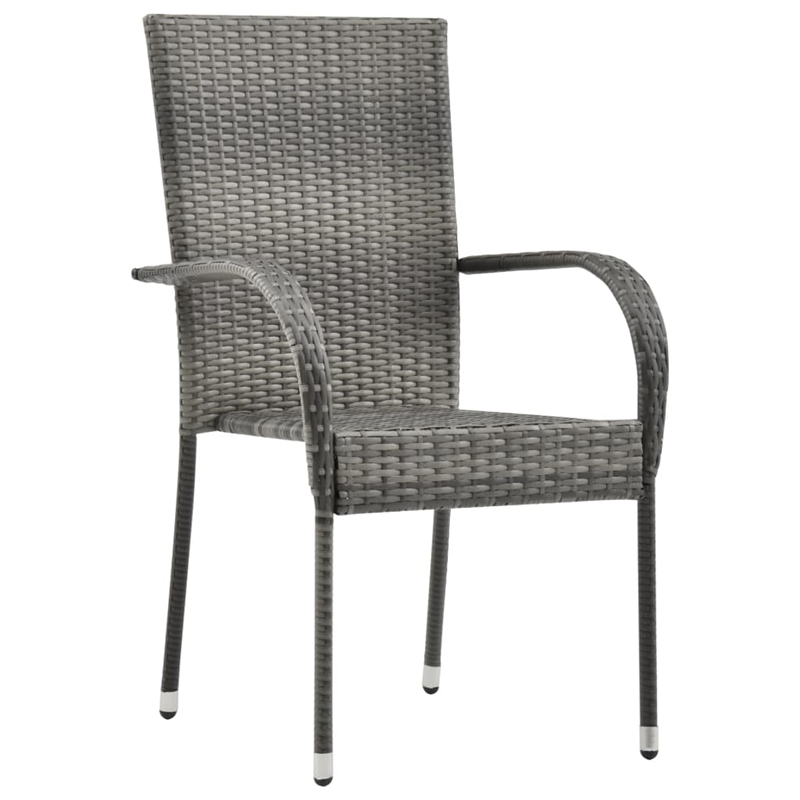 Afuera Living PE Rattan&Powder-Coated Steel Garden Dining Set in Gray