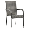 Afuera Living PE Rattan&Powder-Coated Steel Garden Dining Set in Gray