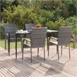 Afuera Living PE Rattan&Powder-Coated Steel Garden Dining Set in Gray