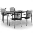 Afuera Living Cotton Rope Medium Stackable Garden Dining Set in Black