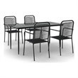 Afuera Living Cotton Rope Medium Stackable Garden Dining Set in Black