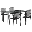 Afuera Living Cotton Rope Medium Stackable Garden Dining Set in Black