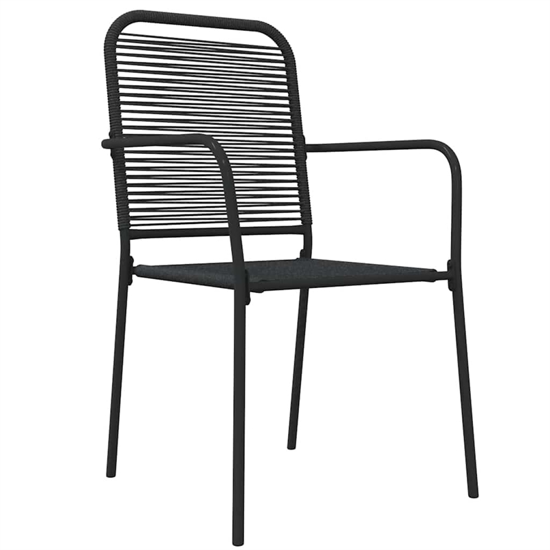 Afuera Living Cotton Rope Medium Stackable Garden Dining Set in Black