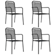 Afuera Living Cotton Rope Medium Stackable Garden Dining Set in Black