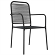 Afuera Living Cotton Rope Medium Stackable Garden Dining Set in Black