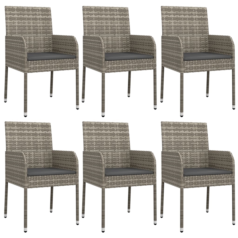 Afuera Living PE Rattan 7 Piece Set Modular Garden Dining Set in Gray