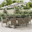 Afuera Living PE Rattan/Powder-Coated Steel Garden Dining Set in Gray