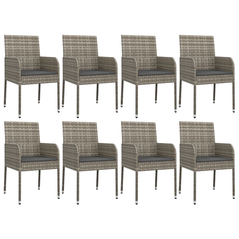 Afuera Living PE Rattan/Powder-Coated Steel Garden Dining Set in Gray