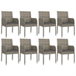 Afuera Living PE Rattan/Powder-Coated Steel Garden Dining Set in Gray
