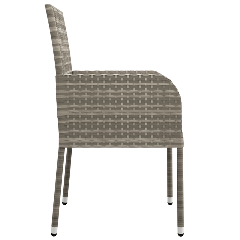 Afuera Living PE Rattan/Powder-Coated Steel Garden Dining Set in Gray