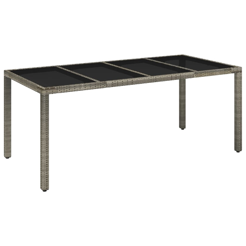 Afuera Living PE Rattan/Powder-Coated Steel Garden Dining Set in Gray