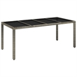Afuera Living PE Rattan/Powder-Coated Steel Garden Dining Set in Gray