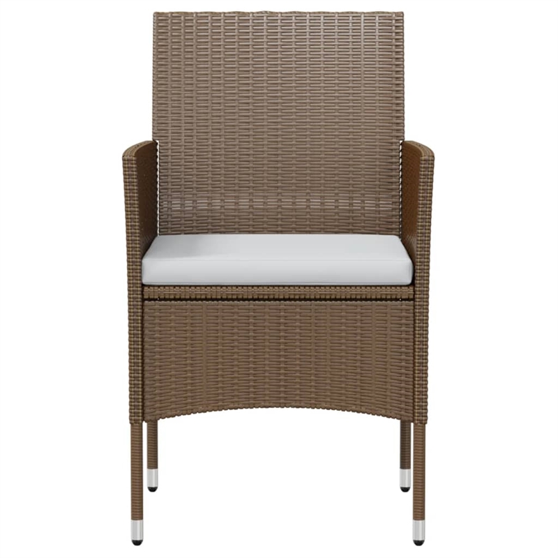 Afuera Living PE Rattan Standard Ergonomic Garden Dining Set in Brown