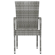Afuera Living Poly Rattan Compact Stackable Garden Dining Set in Gray
