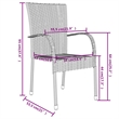 Afuera Living Poly Rattan Compact Stackable Garden Dining Set in Gray