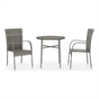 Afuera Living Poly Rattan Compact Stackable Garden Dining Set in Gray