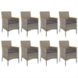 Afuera Living Synthetic Poly Rattan 9 Piece Patio Dining Set in Gray
