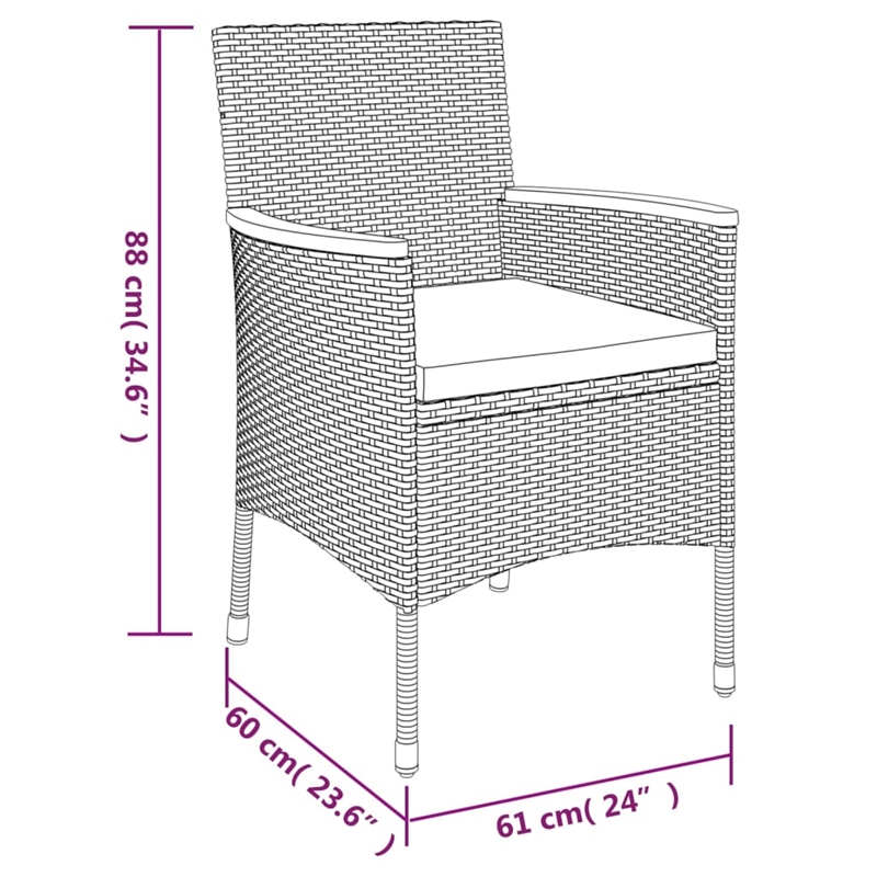 Afuera Living Synthetic Poly Rattan 9 Piece Patio Dining Set in Gray