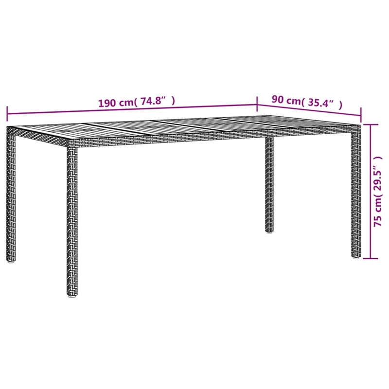 Afuera Living Synthetic Poly Rattan 9 Piece Patio Dining Set in Gray