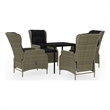 Afuera Living Synthetic Poly Rattan Garden Dining Set in Brown/Black