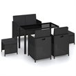 Afuera Living Poly Rattan 6-Piece Set Patio Dining Set in Black